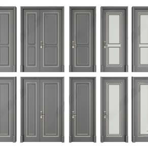 新中式双开门3D模型下载